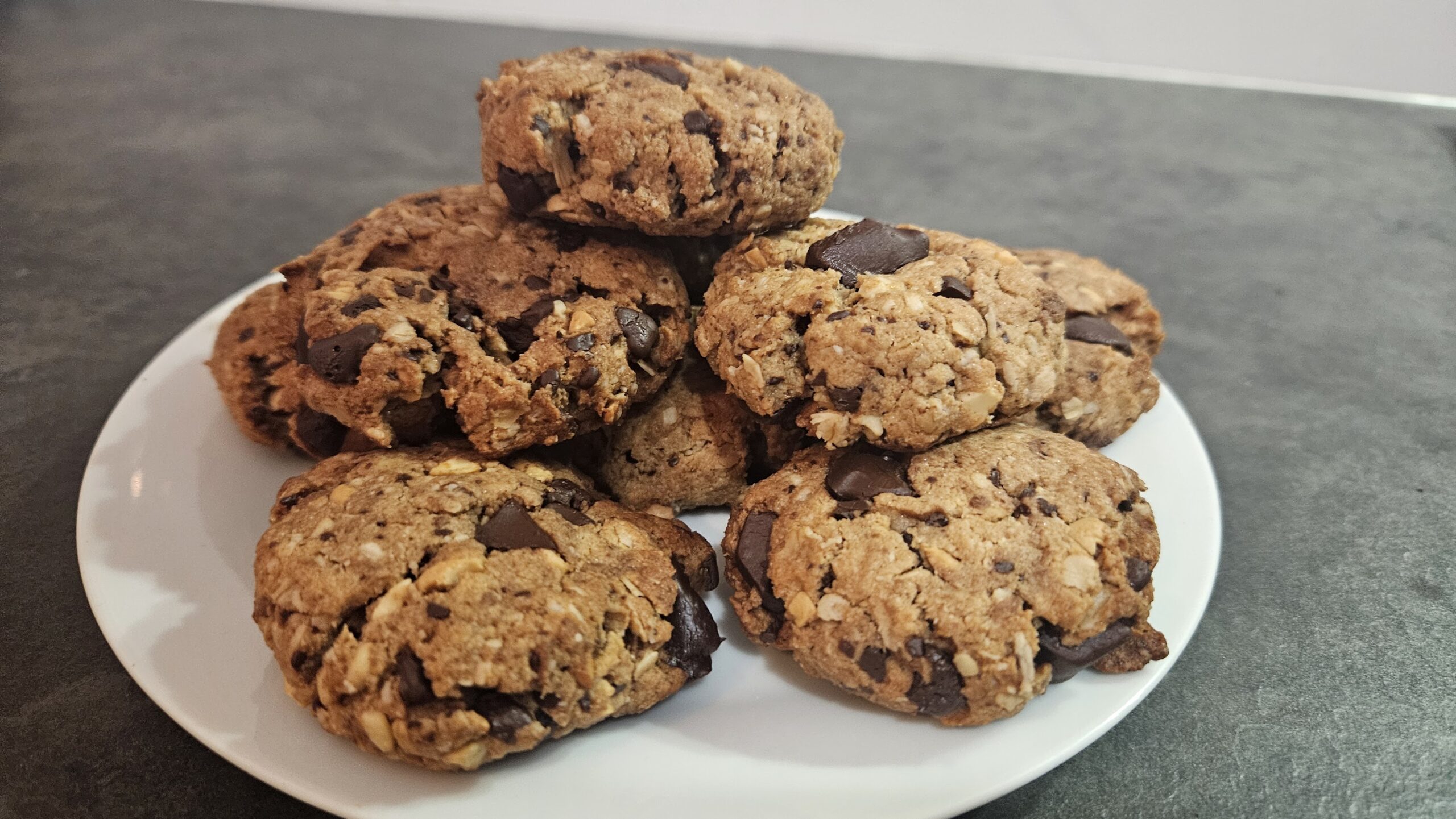 Crunchy Almond Choc Chip Protein Cookies